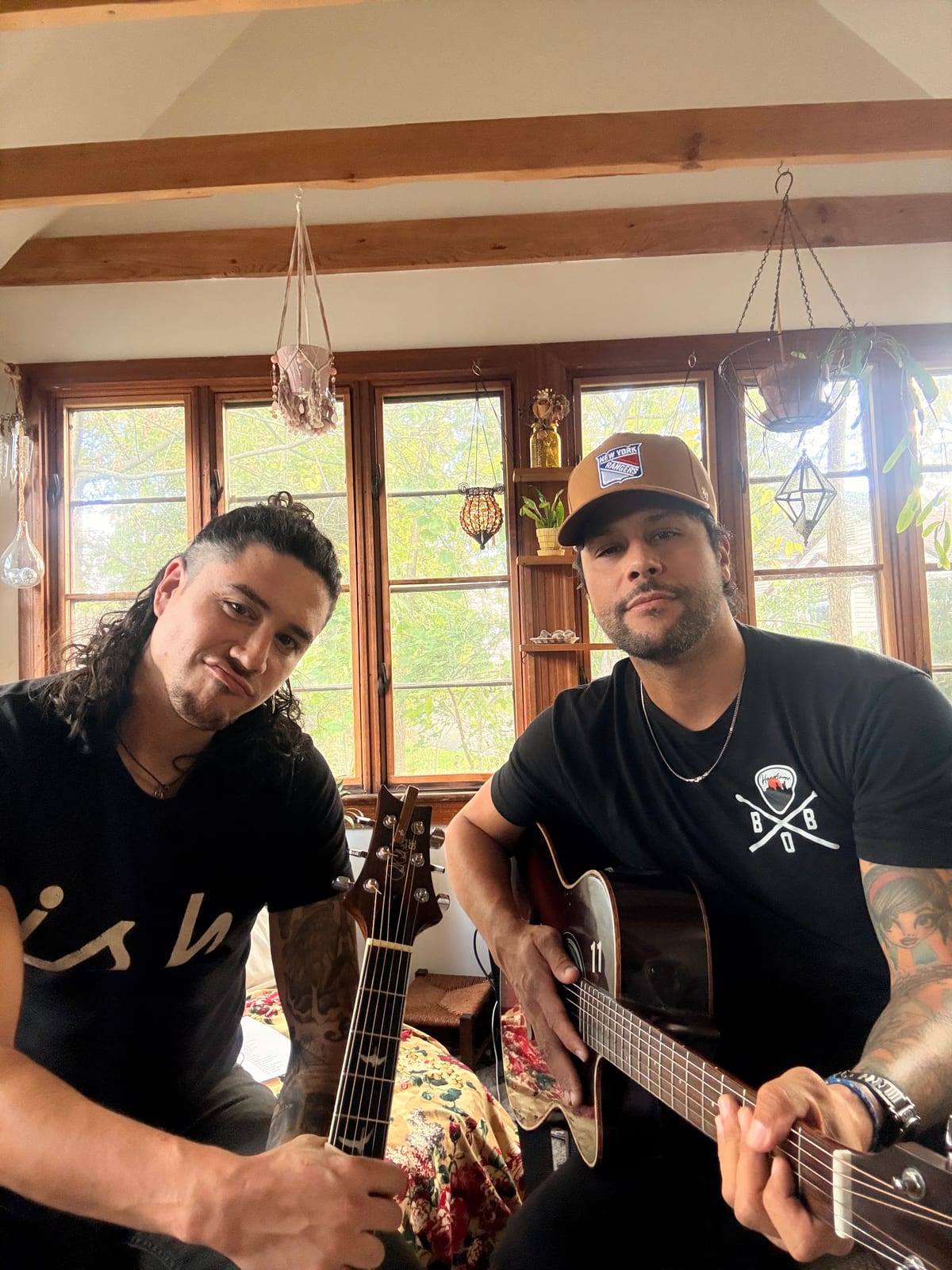 anthony and chris with their guitars